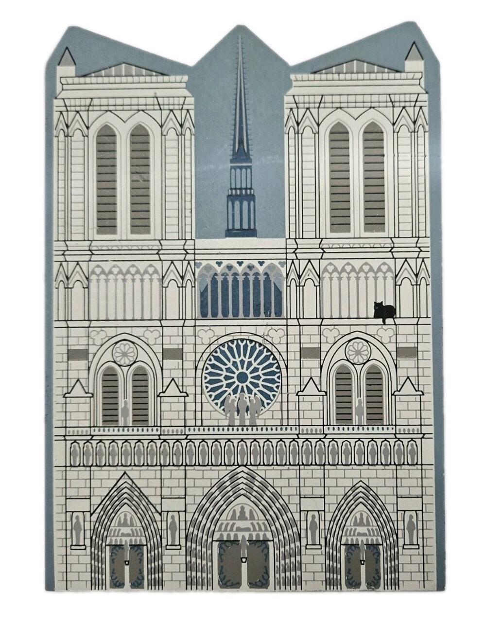 The Cat’s Meow Village Notre Dame Cathedral Paris 1996 Smucker’s Wood